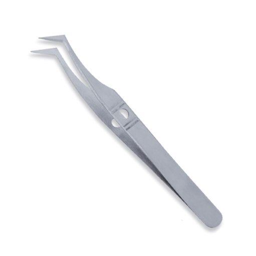 Curved nose tweezers